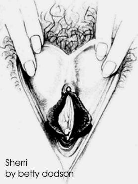 Pencil illustration from "Sex for One" by Betty Dodson, 1986 for female ejaculation post