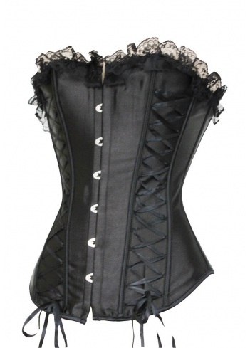 Black corset lingerie featured in an erotic story about sensual touch